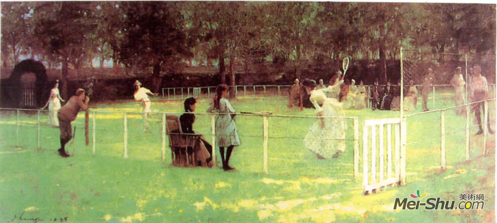约翰·拉弗里(John Lavery)高清作品《网球聚会》