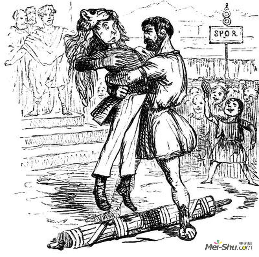 约翰·里奇(John Leech)高清作品《A Lictor is sent to arrest Publilius Volero》