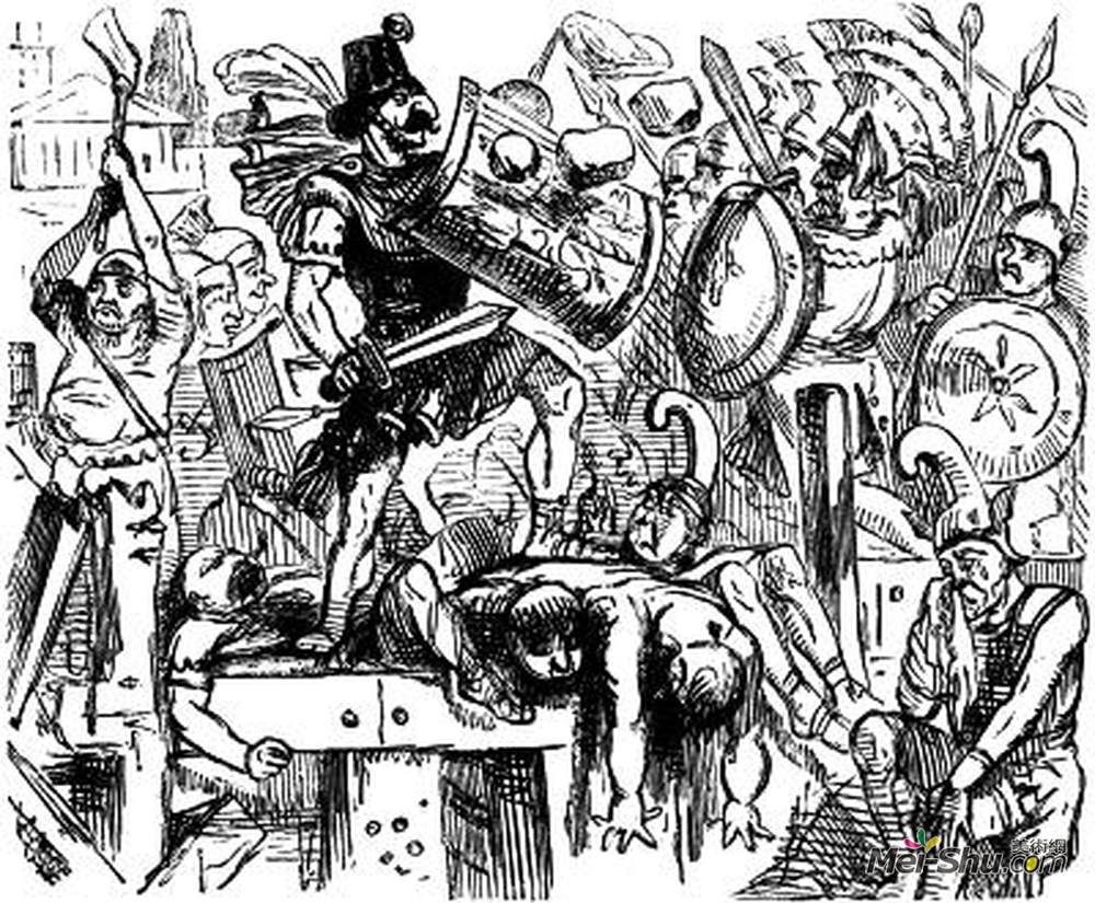 约翰·里奇(John Leech)高清作品《Horatius Cocles Defending the Bridge》