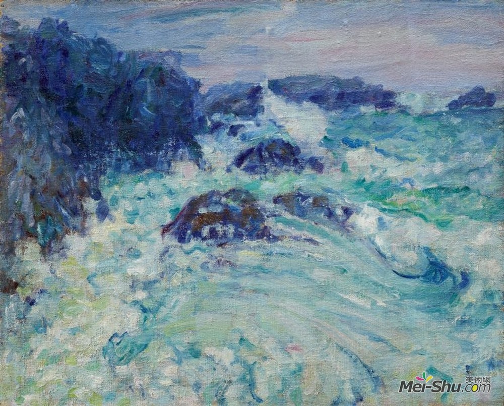 约翰·彼得·罗素(John Peter Russell)高清作品《Rough sea, Morestil》