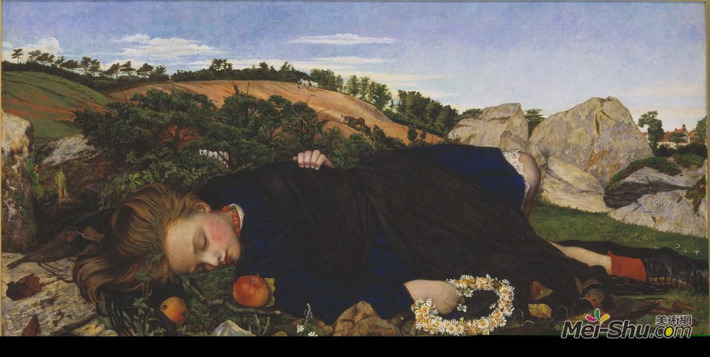 约翰·拉达姆·斯宾塞·斯坦霍普(John Roddam Spencer Stanhope)高清作品《现代知更鸟》