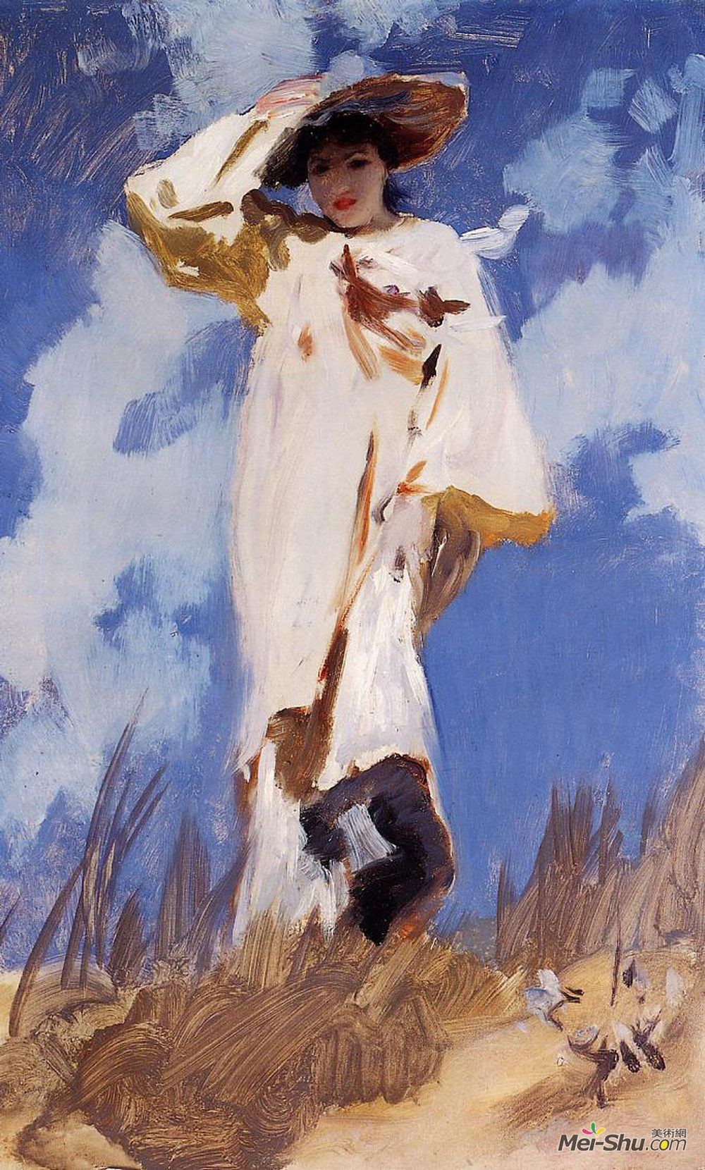 约翰·辛格·萨金特(John Singer Sargent)高清作品《一阵狂风》