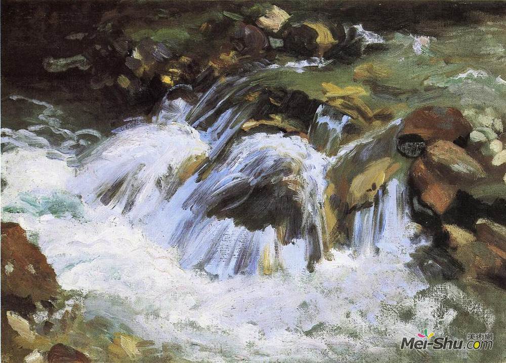 约翰·辛格·萨金特(John Singer Sargent)高清作品《蒂罗尔州的山溪》