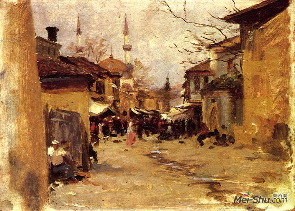 约翰·辛格·萨金特(John Singer Sargent)高清作品《阿拉伯街景》