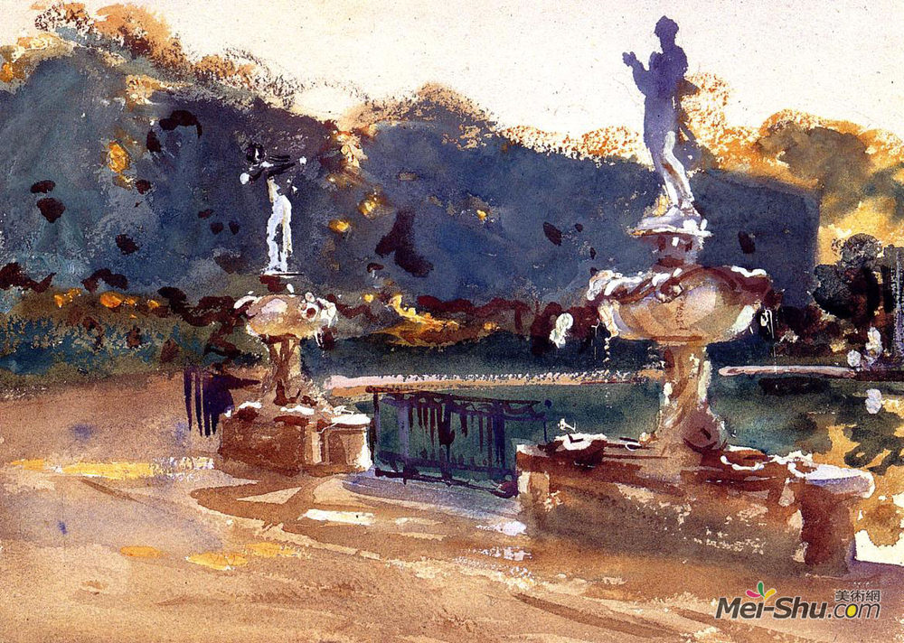 约翰·辛格·萨金特(John Singer Sargent)高清作品《波波里花园》