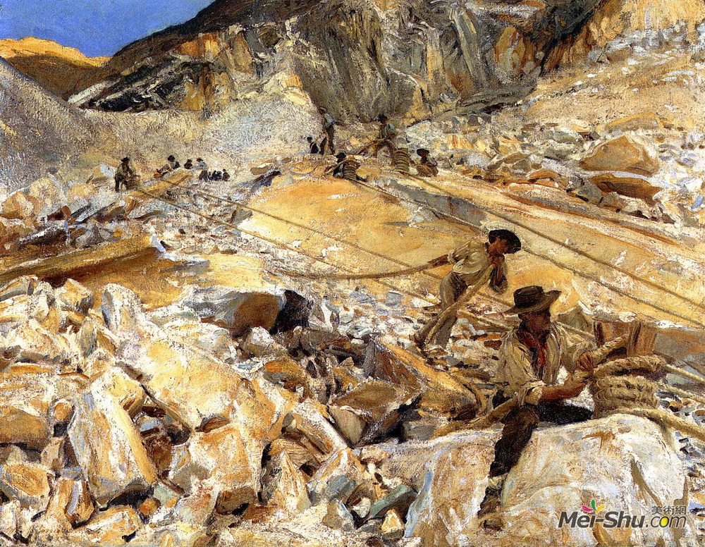约翰·辛格·萨金特(John Singer Sargent)高清作品《从卡拉拉的采石场取下大理石》