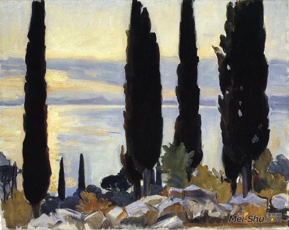 约翰·辛格·萨金特(John Singer Sargent)高清作品《圣维吉利的柏树》