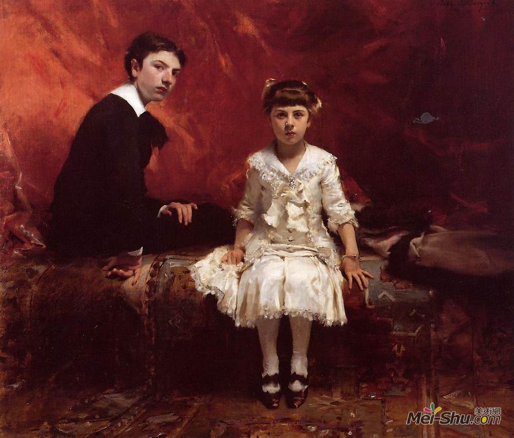 约翰·辛格·萨金特(John Singer Sargent)高清作品《Edouard and Marie Louise Pailleron》