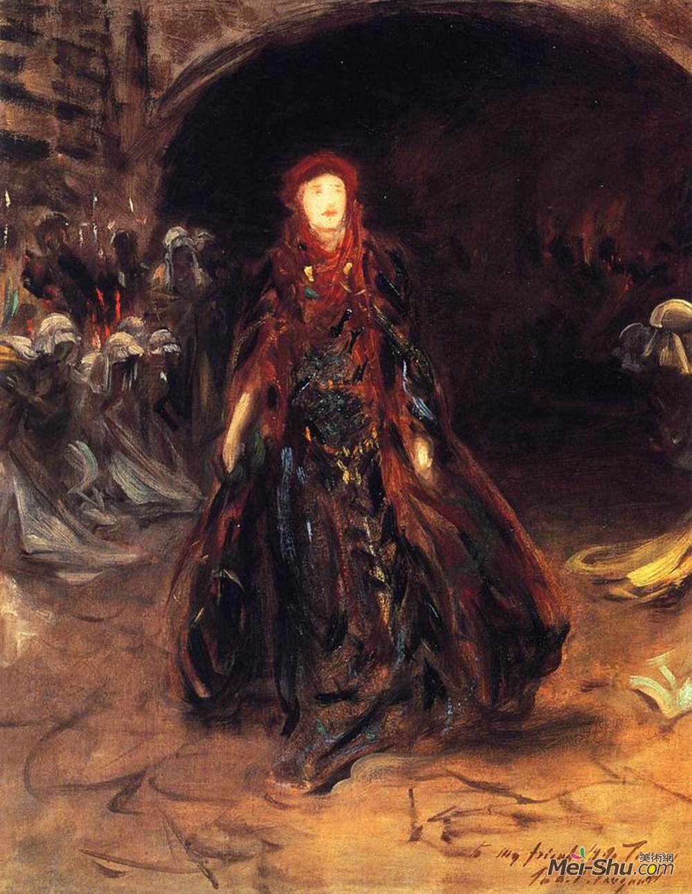 约翰·辛格·萨金特(John Singer Sargent)高清作品《艾伦特里饰演麦克白夫人》