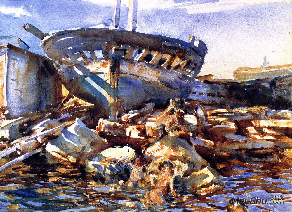 约翰·辛格·萨金特(John Singer Sargent)高清作品《漂流与喷射》