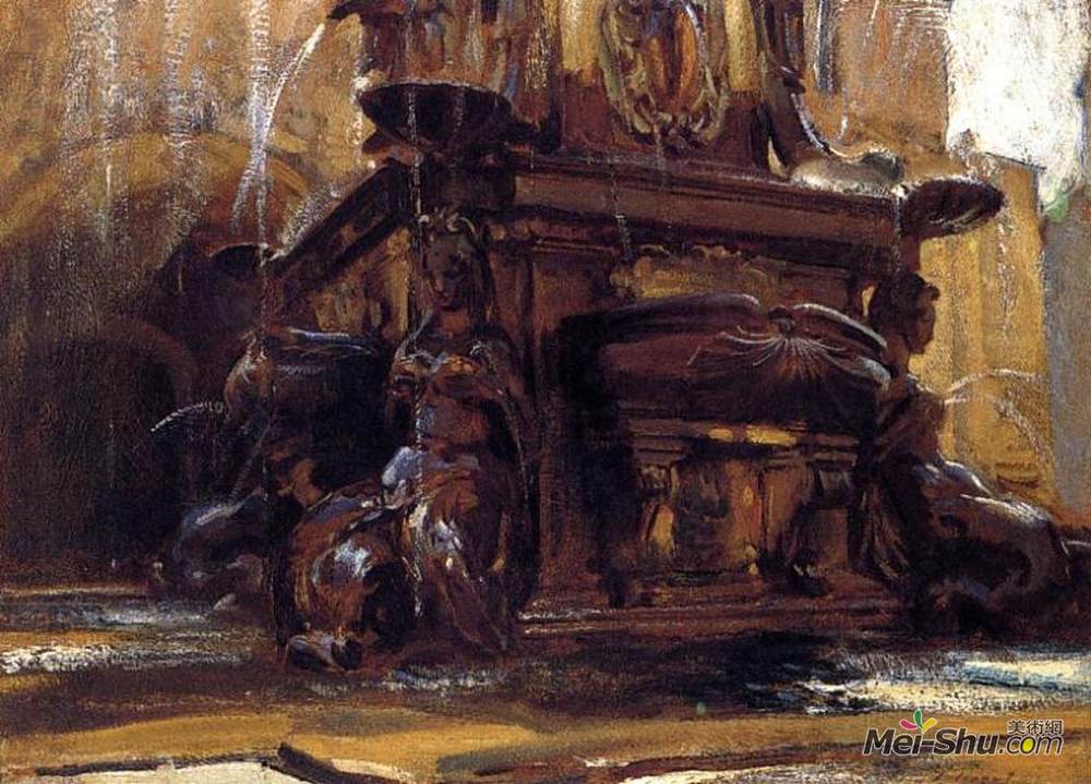 约翰·辛格·萨金特(John Singer Sargent)高清作品《博洛尼亚喷泉》