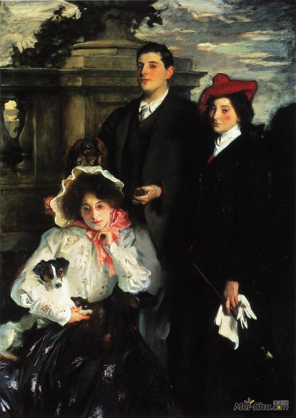 约翰·辛格·萨金特(John Singer Sargent)高清作品《Hylda, Almina and Conway, Children of Asher Wertheimer》