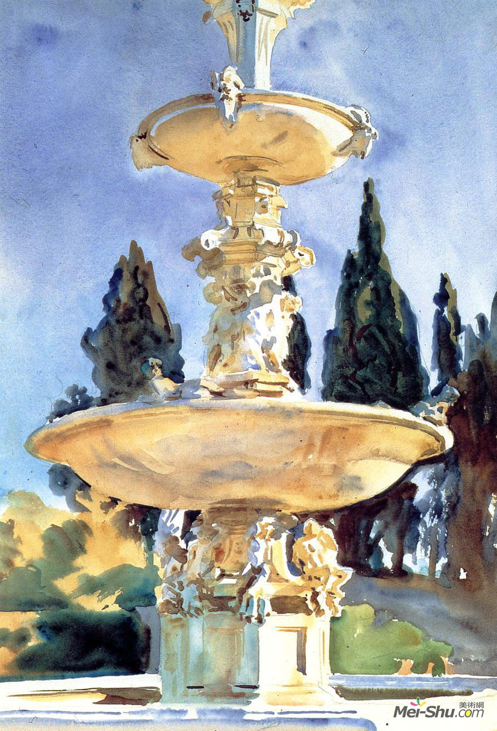 约翰·辛格·萨金特(John Singer Sargent)高清作品《在美第奇别墅》