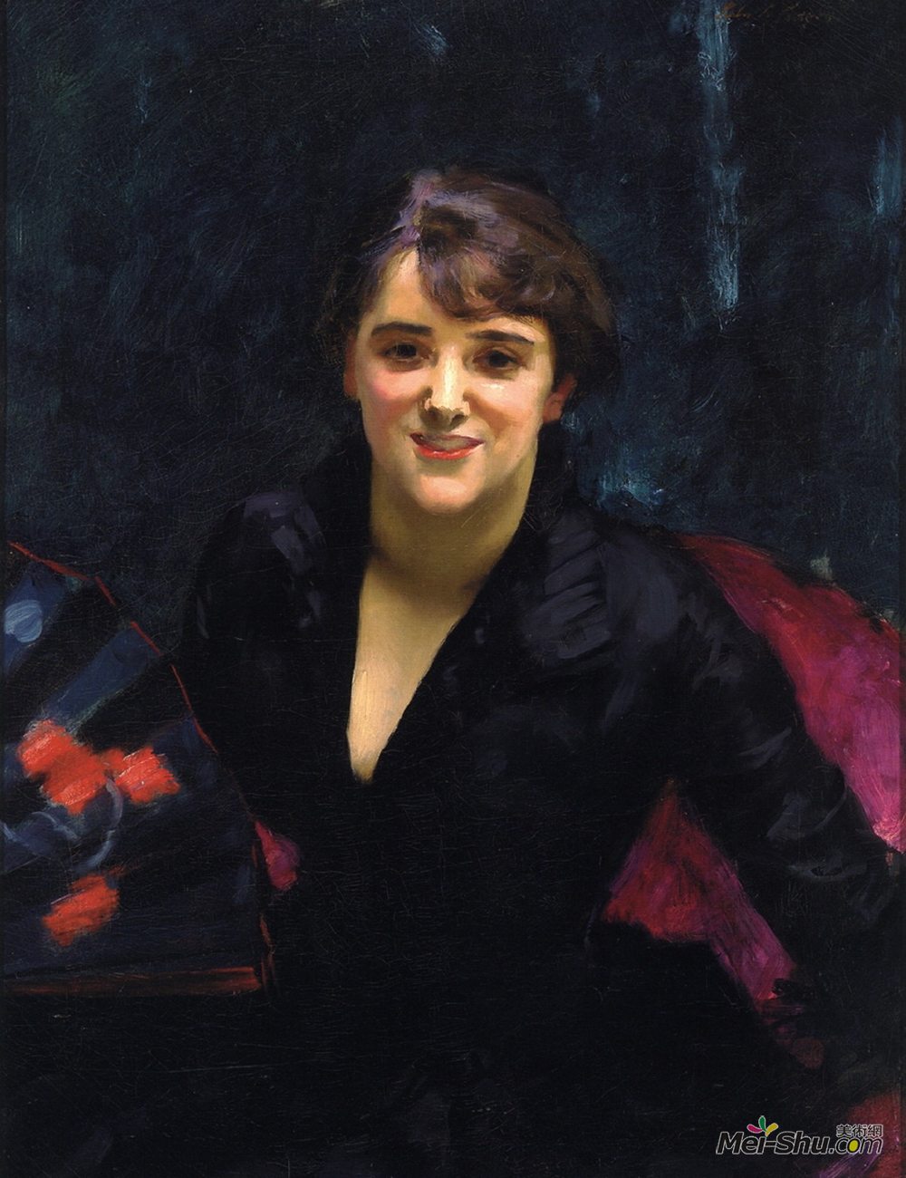 约翰·辛格·萨金特(John Singer Sargent)高清作品《Madame Errazuriz (also known as The Lady in Black)》