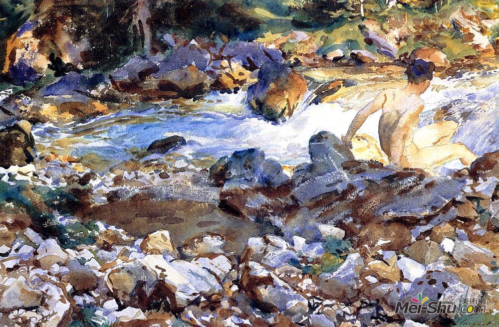 约翰·辛格·萨金特(John Singer Sargent)高清作品《山溪》
