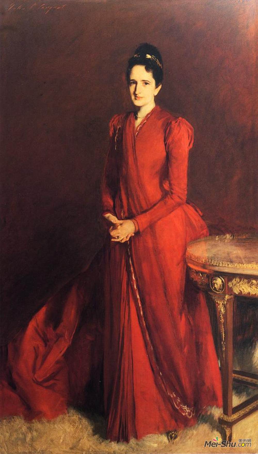 约翰·辛格·萨金特(John Singer Sargent)高清作品《Mrs. Elliott Fitch Shepard (also known as Margaret Louise Va》