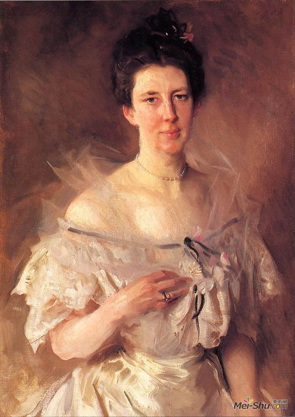 约翰·辛格·萨金特(John Singer Sargent)高清作品《Mrs. Gardiner Greene Hammond (Esther Fiske Hammond)》