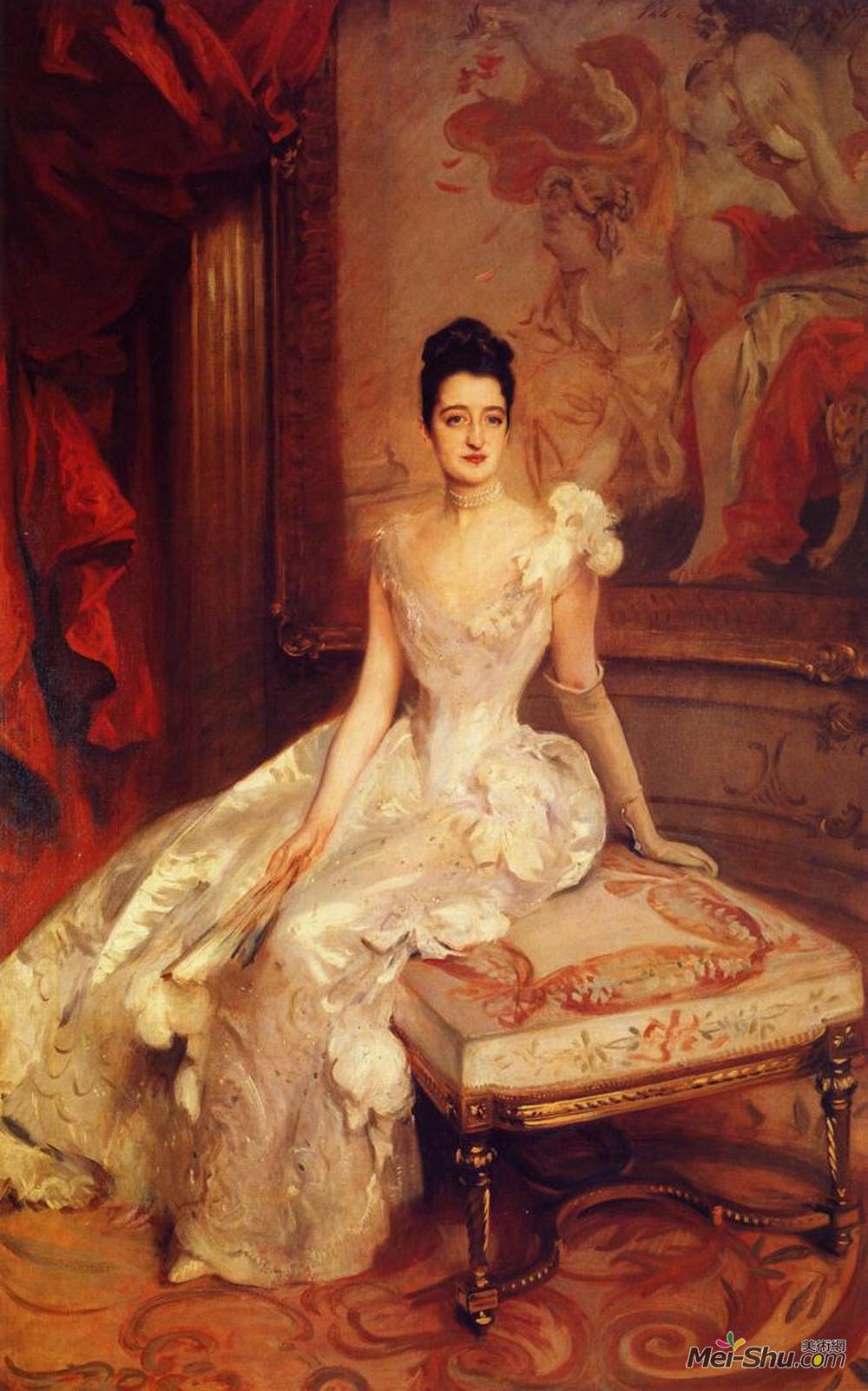 约翰·辛格·萨金特(John Singer Sargent)高清作品《Mrs. Hamilton McKown Twombly (Florence Adele Vanderbilt)》