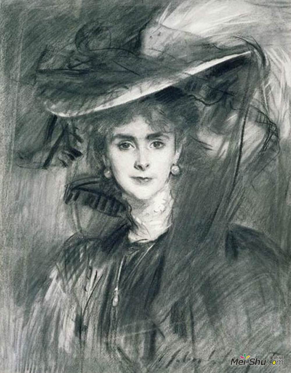 约翰·辛格·萨金特(John Singer Sargent)高清作品《奥尔加，男爵夫人梅耶》