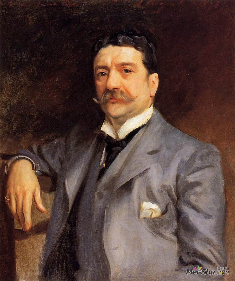 约翰·辛格·萨金特(John Singer Sargent)高清作品《Portrait of Louis Alexander Fagan》