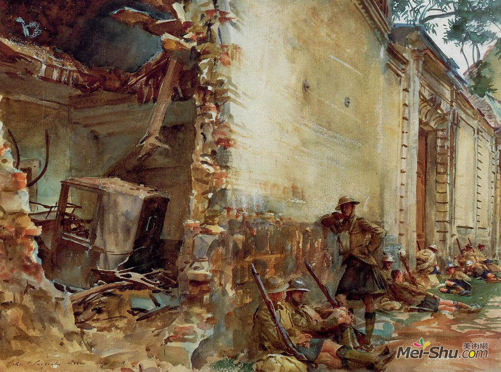 约翰·辛格·萨金特(John Singer Sargent)高清作品《阿拉斯街道》