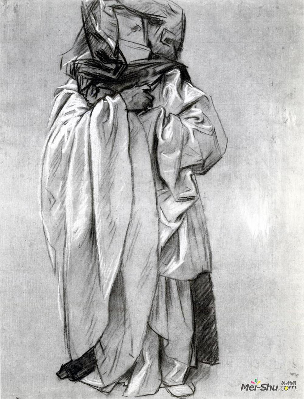 约翰·辛格·萨金特(John Singer Sargent)高清作品《以西结对先知传道的研究》