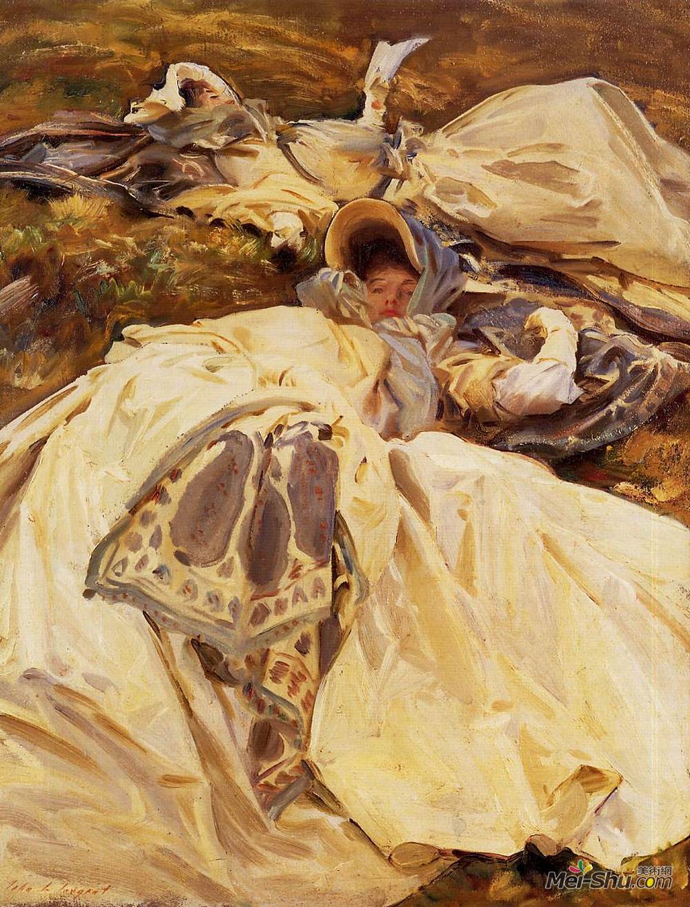 约翰·辛格·萨金特(John Singer Sargent)高清作品《两件白色连衣裙》