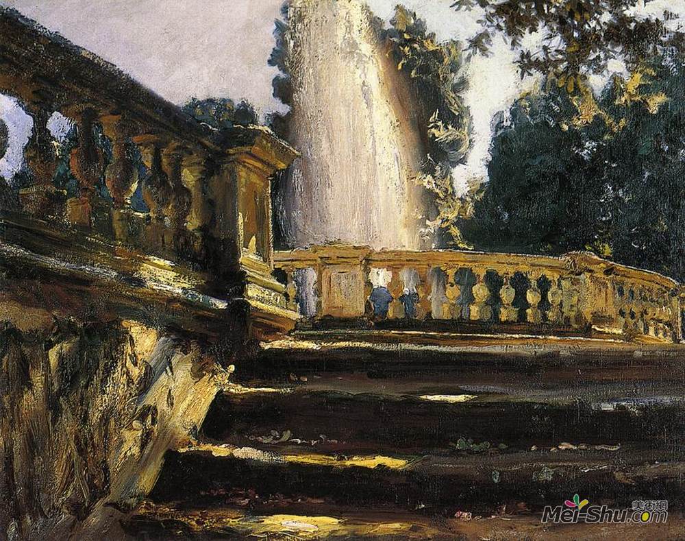 约翰·辛格·萨金特(John Singer Sargent)高清作品《托洛尼亚别墅喷泉》