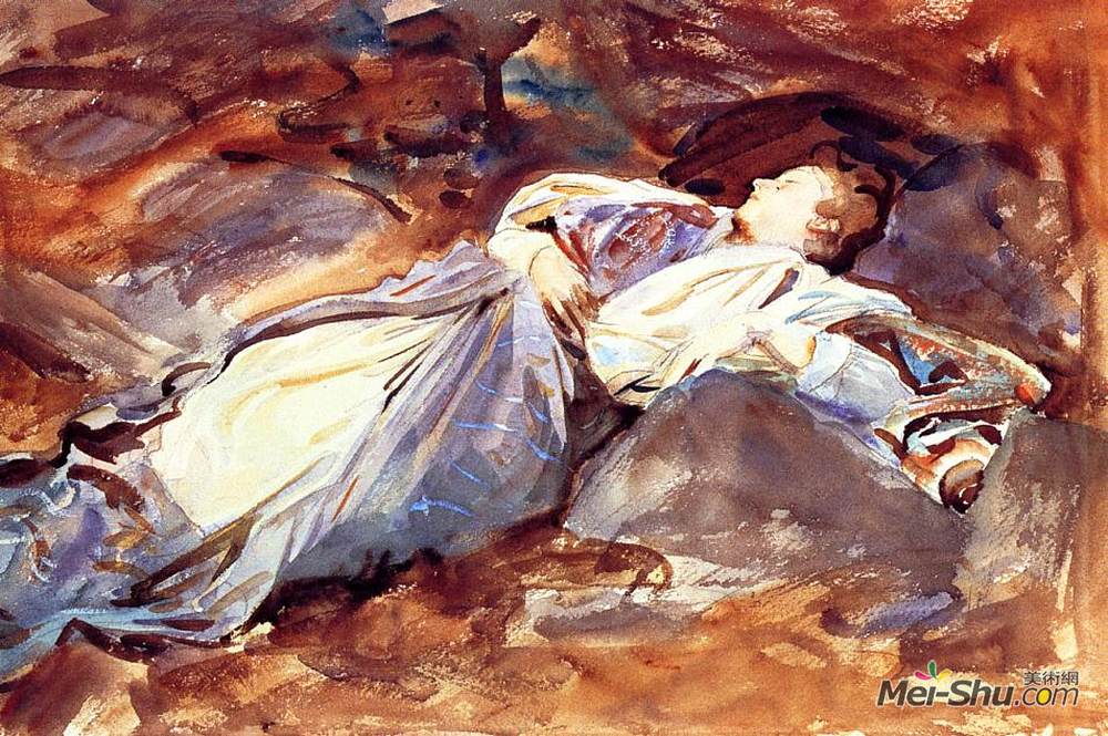 约翰·辛格·萨金特(John Singer Sargent)高清作品《紫罗兰睡眠》