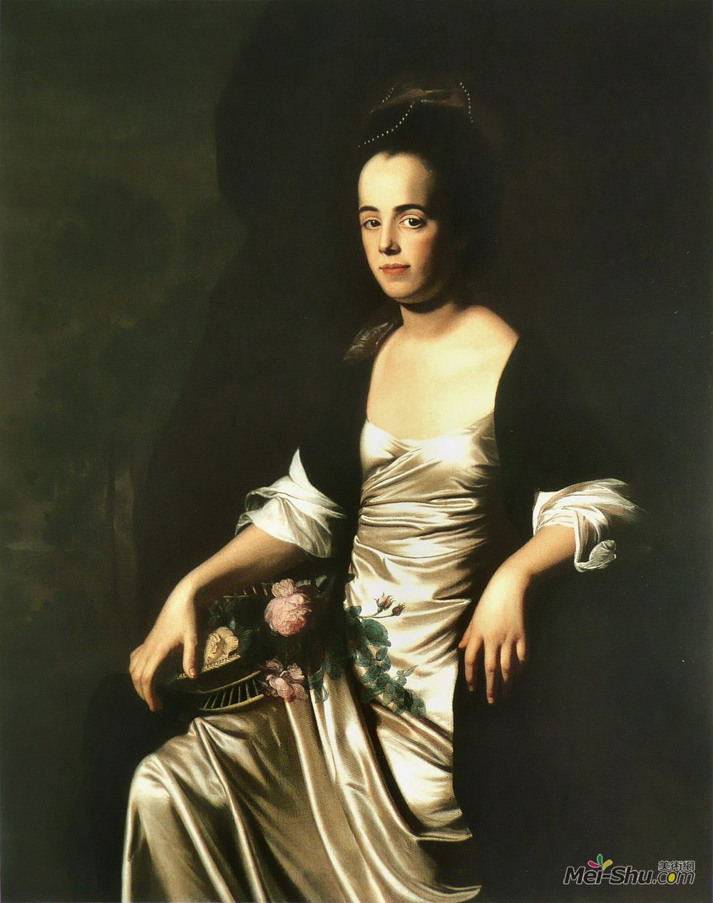 约翰·辛格顿·科普利(John Singleton Copley)高清作品《约翰史蒂文斯夫人的肖像（朱迪思萨金特，后来约翰先生》