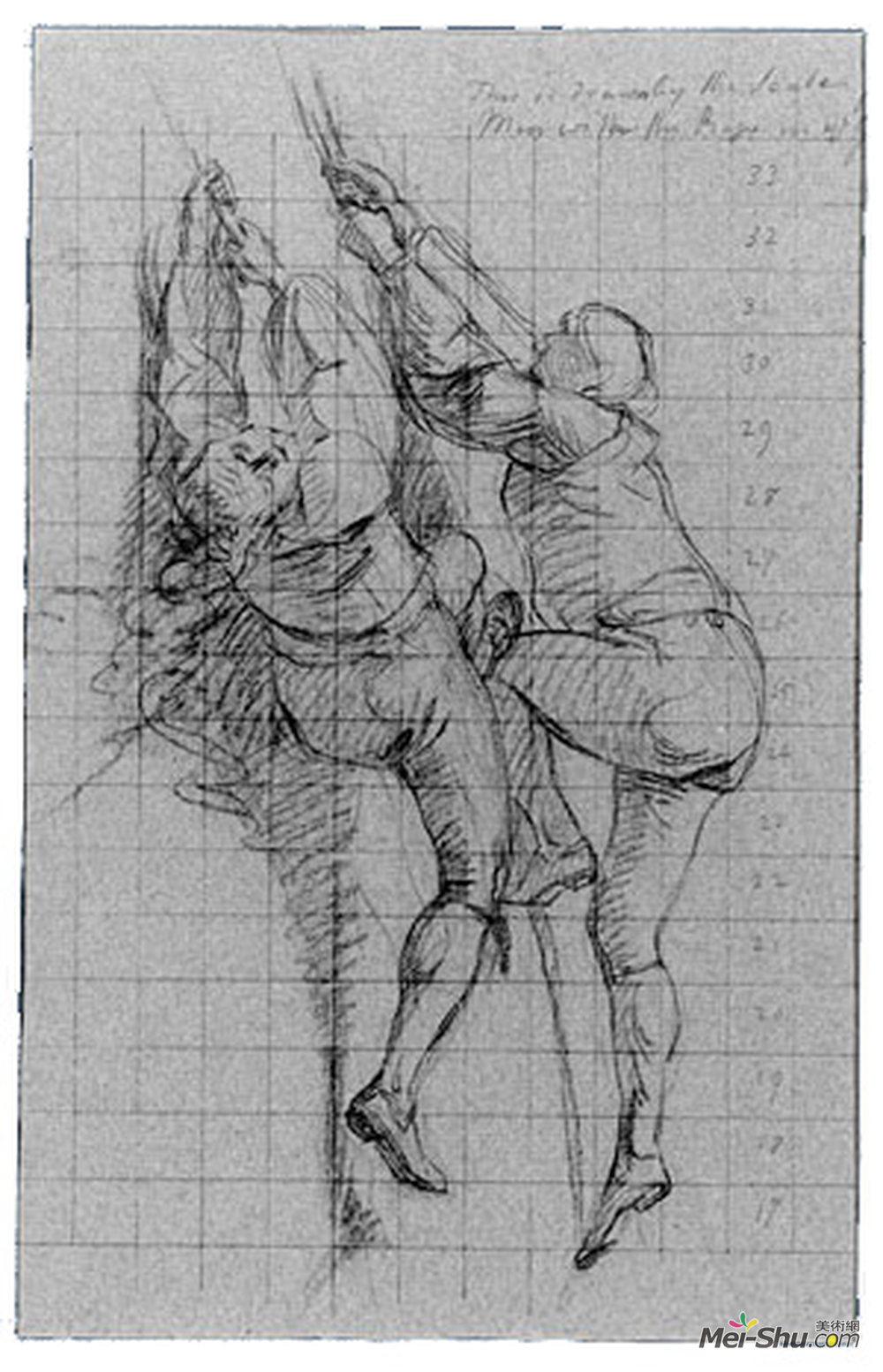 约翰·辛格顿·科普利(John Singleton Copley)高清作品《Study for The Siege of Gibraltar, Figures Scaling Floating B》