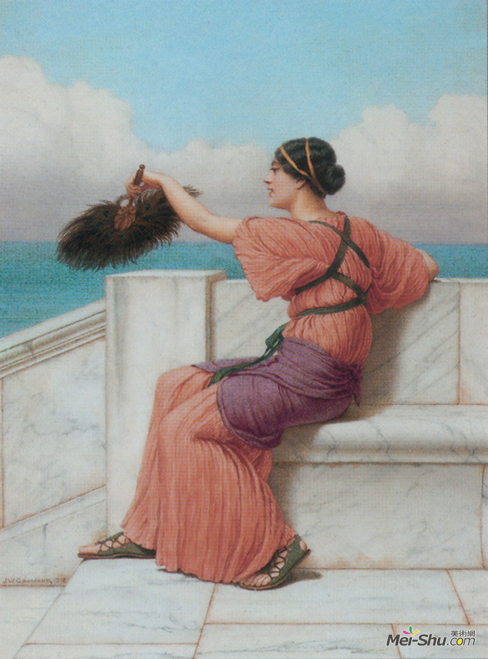 约翰·威廉·格维得(John William Godward)高清作品《亲切的告别》