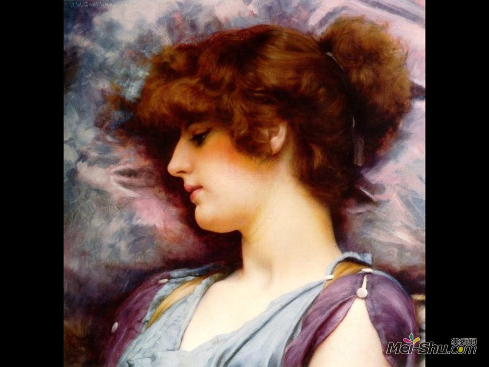 约翰·威廉·格维得(John William Godward)高清作品《遥远的思想》