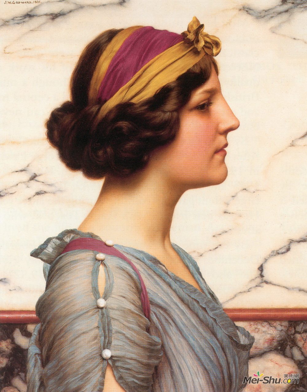 约翰·威廉·格维得(John William Godward)高清作品《梅吉拉》