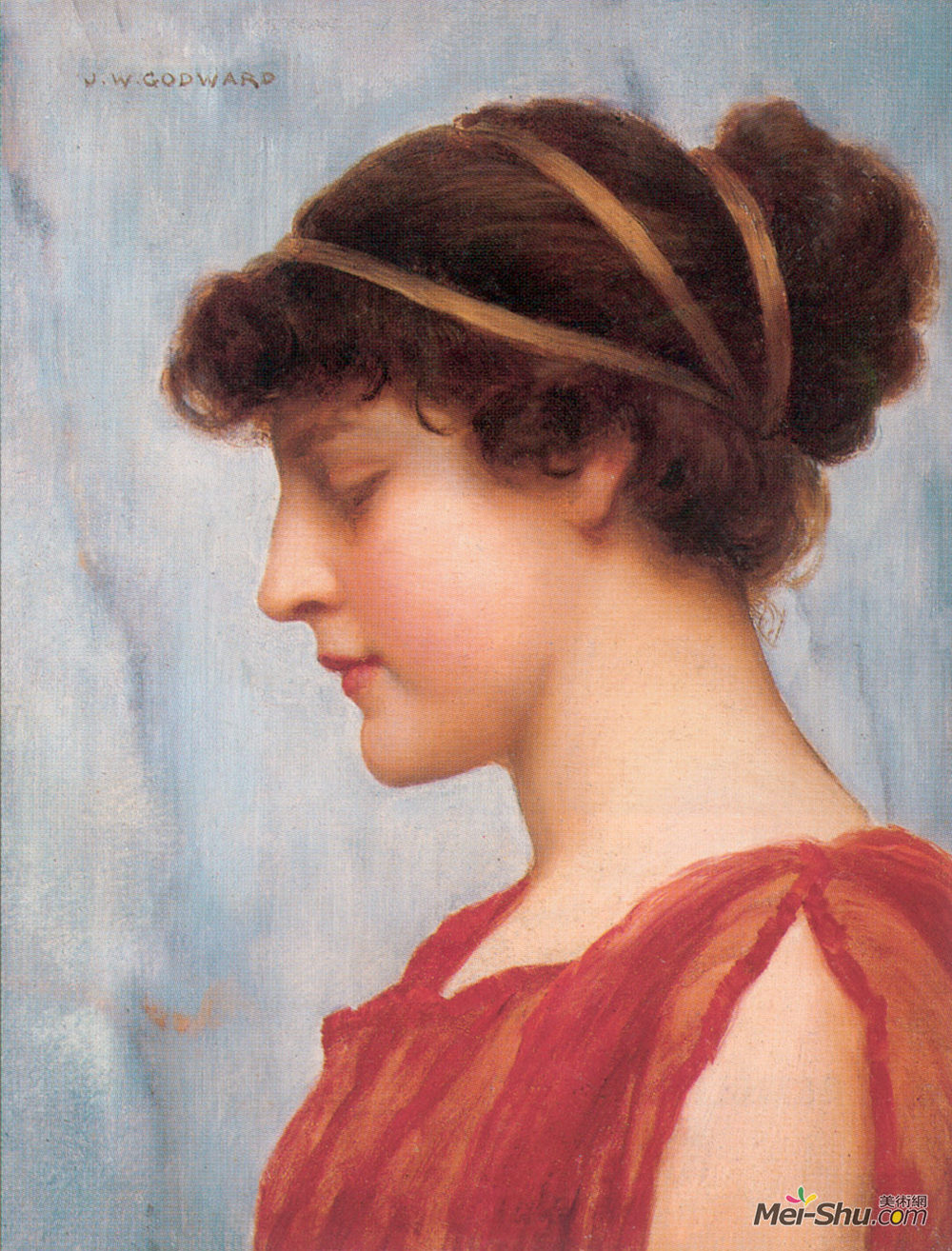 约翰·威廉·格维得(John William Godward)高清作品《奥菲利亚》