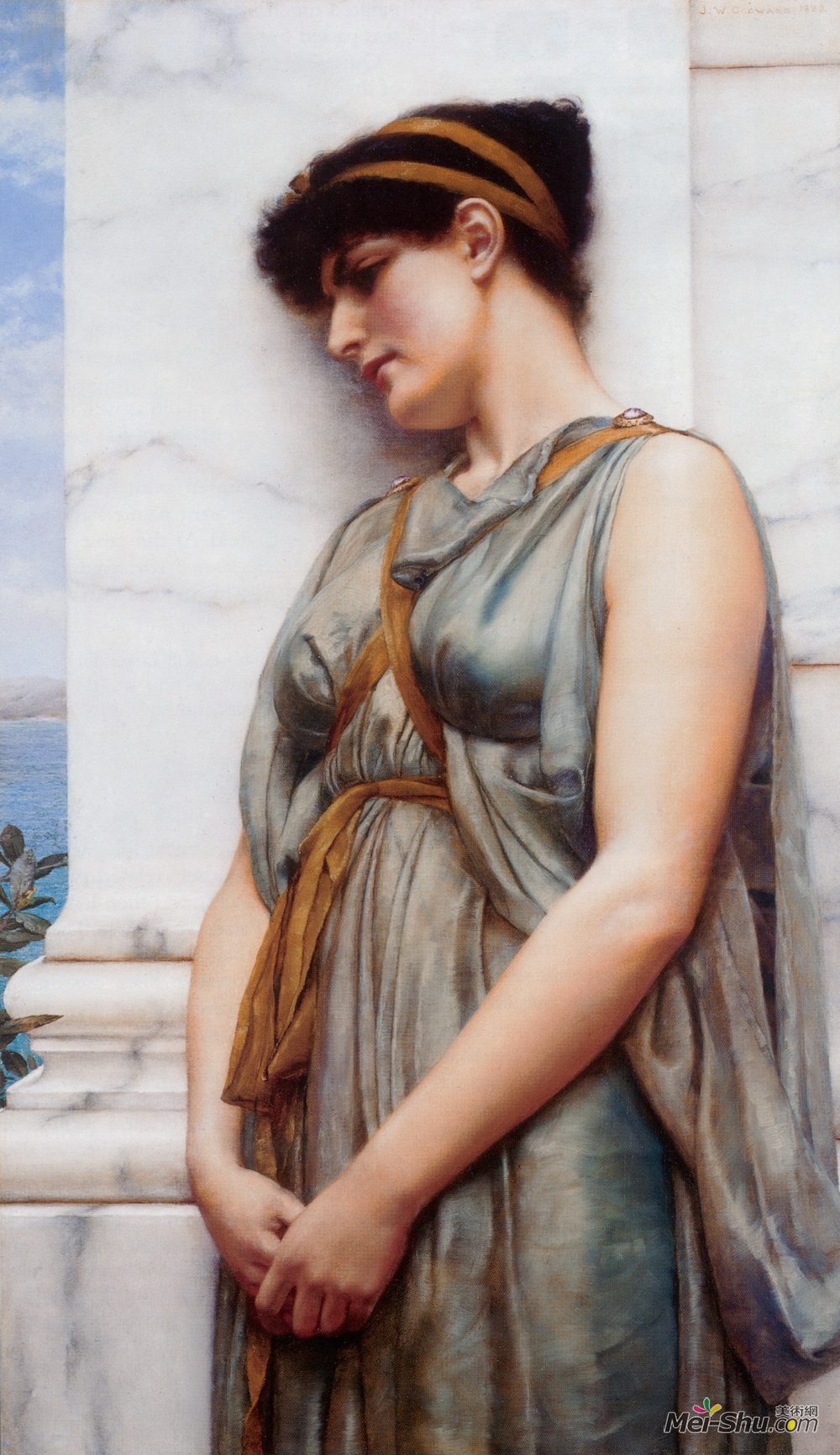 约翰·威廉·格维得(John William Godward)高清作品《庞贝女孩》