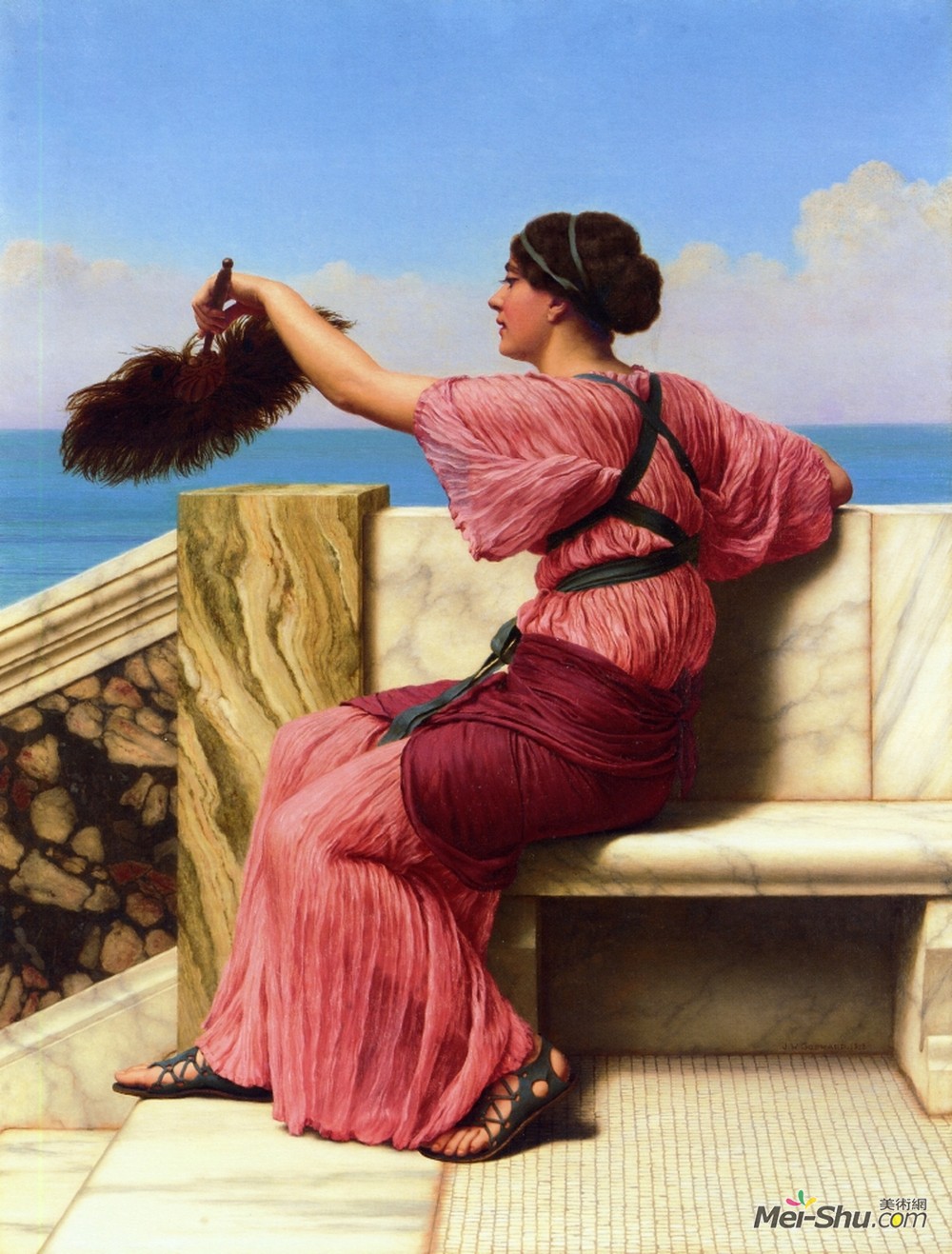 约翰·威廉·格维得(John William Godward)高清作品《信号》