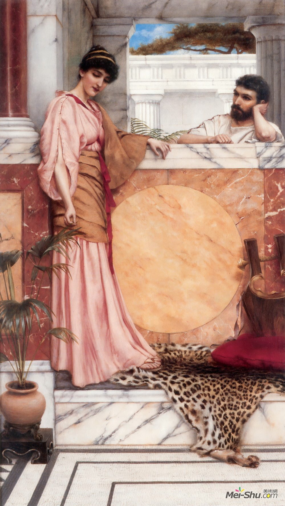 约翰·威廉·格维得(John William Godward)高清作品《等待答案》