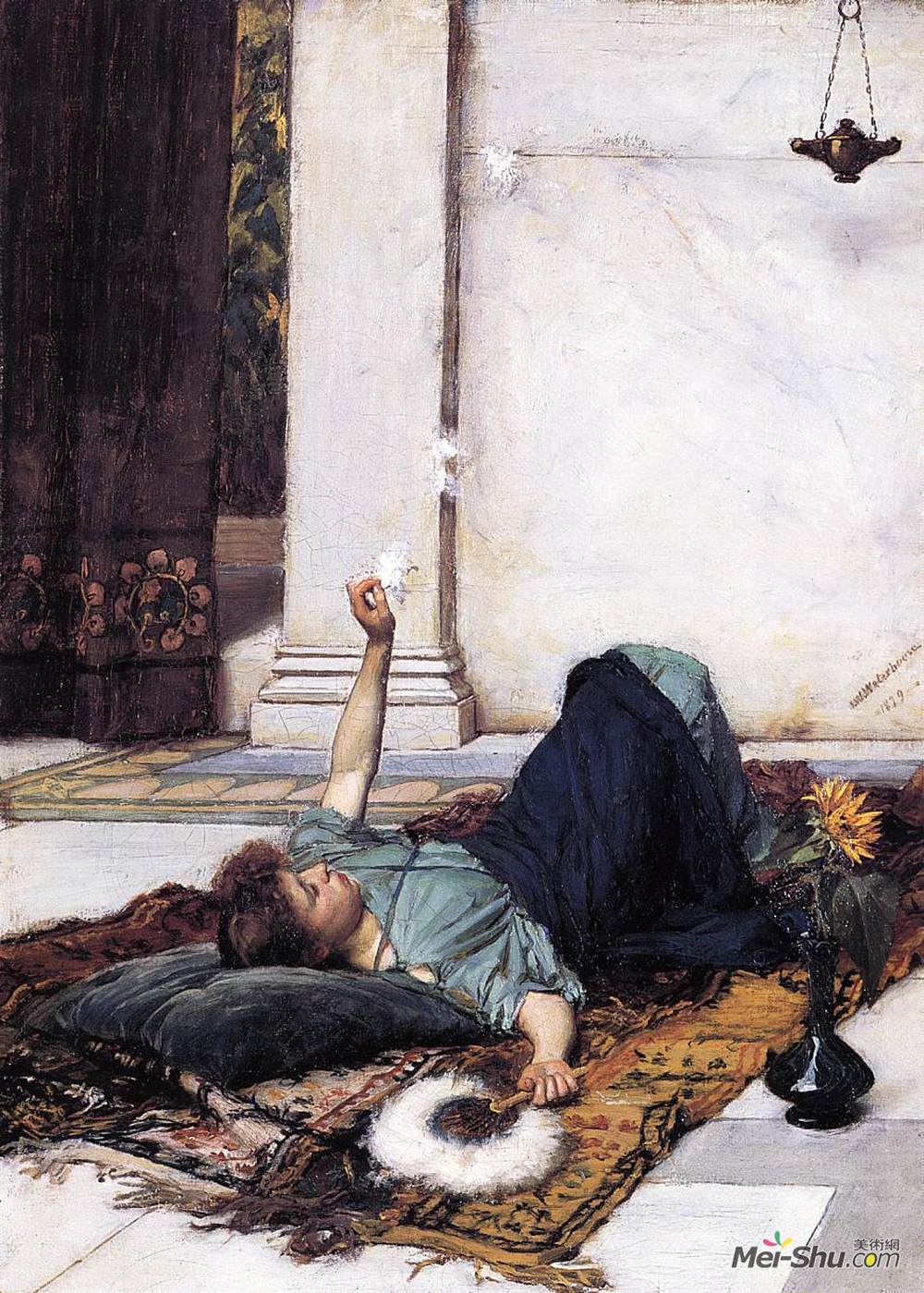约翰·威廉·沃特豪斯(John William Waterhouse)高清作品《它甜蜜的无所事事》