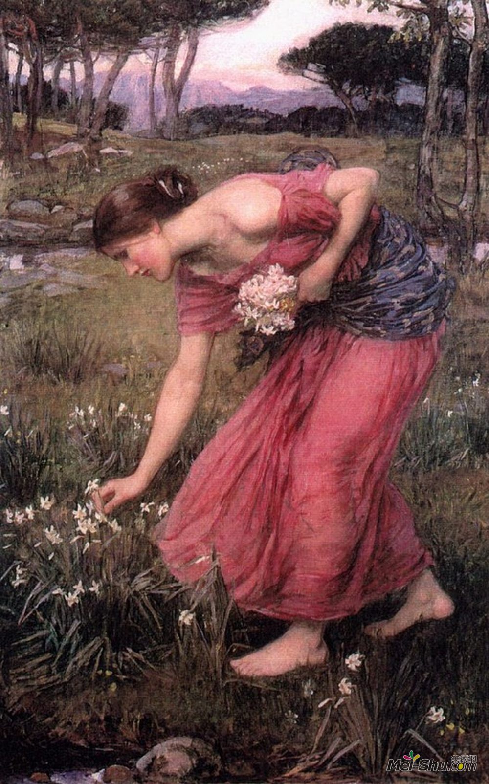 约翰·威廉·沃特豪斯(John William Waterhouse)高清作品《水仙》