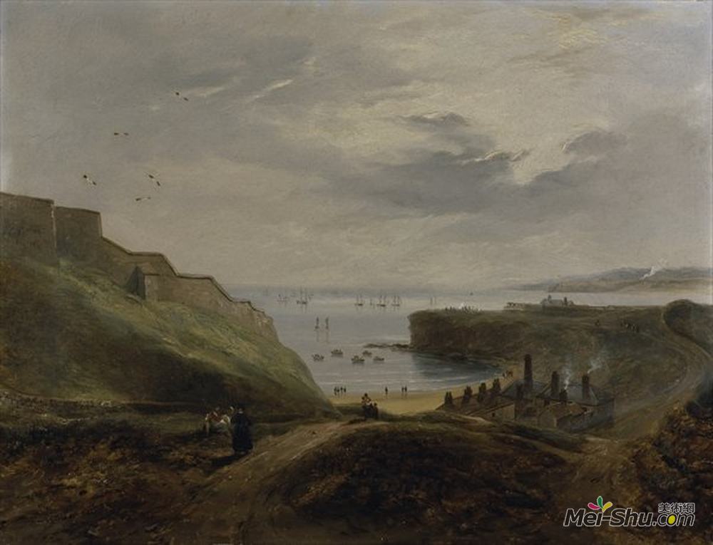 约翰·威尔逊(John Wilson Carmichael)高清作品《前海港，日内瓦-日出》