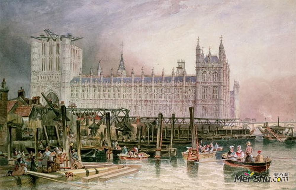 约翰·威尔逊(John Wilson Carmichael)高清作品《国会大厦在建造过程中的地位》