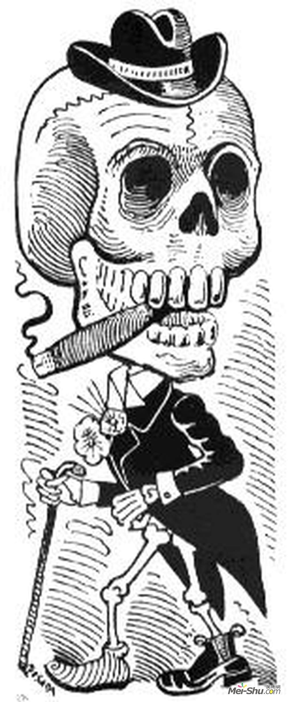 乔斯·瓜达卢佩·波萨达(Jose Guadalupe Posada)高清作品《拉加提乔》