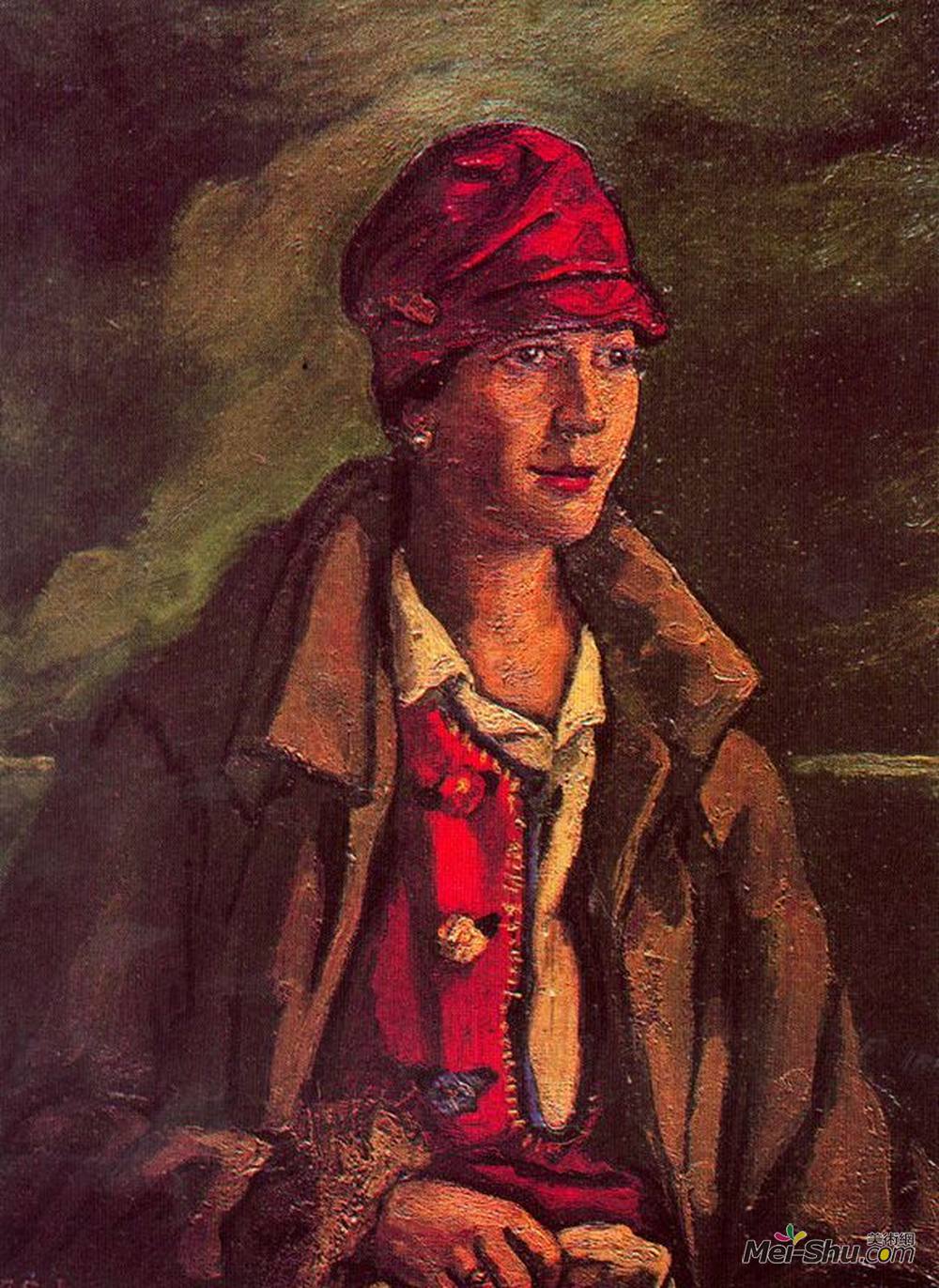 乔斯·古铁雷斯·索拉纳(Jose Gutierrez Solana)高清作品《Portrait of Mrs. Amalia Gutierrez-Solana》