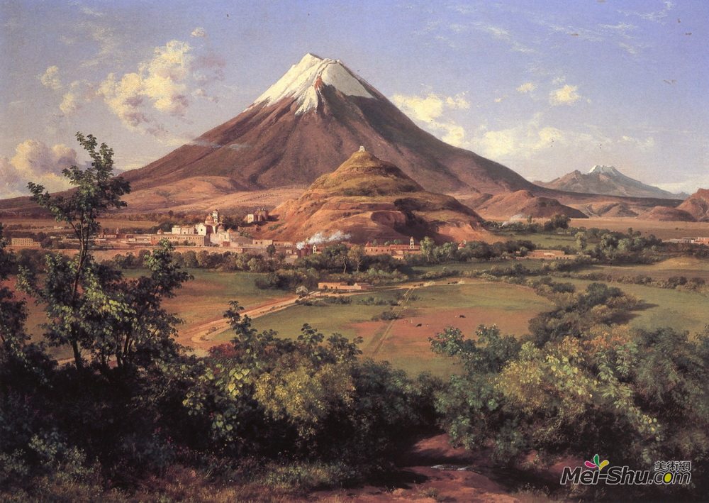 若泽玛丽亚维拉斯科(Jose Maria Velasco)高清作品《Popocat&épetl e Iztaccihuatl》