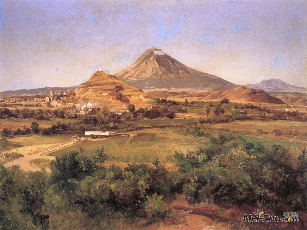 若泽玛丽亚维拉斯科(Jose Maria Velasco)高清作品《Popocat&épetl e Iztaccihuatl》