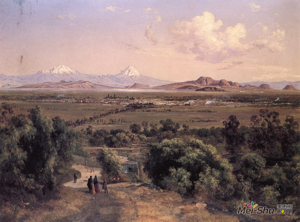 若泽玛丽亚维拉斯科(Jose Maria Velasco)高清作品《Valle de M&éxico desde el cerro de Tepeyac》