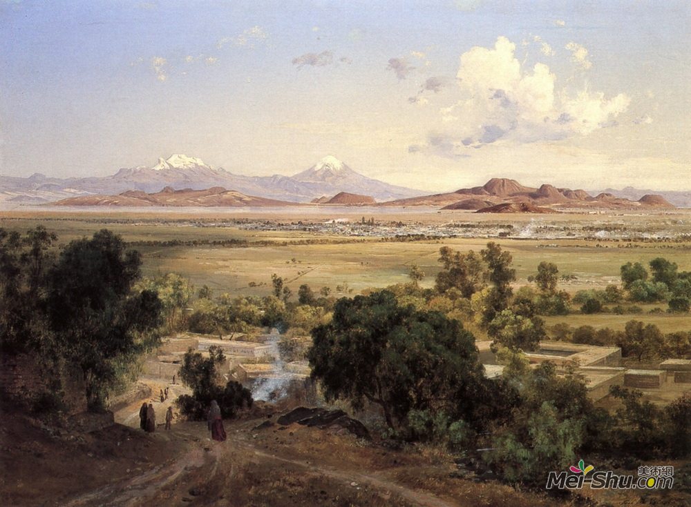 若泽玛丽亚维拉斯科(Jose Maria Velasco)高清作品《Valle de M&éxico desde el cerro de Tepeyac》