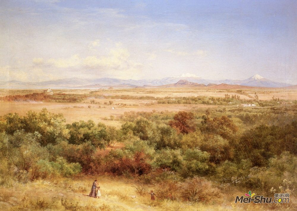 若泽玛丽亚维拉斯科(Jose Maria Velasco)高清作品《Valle de M&éxico tomado en las lomas de Tacubaya》