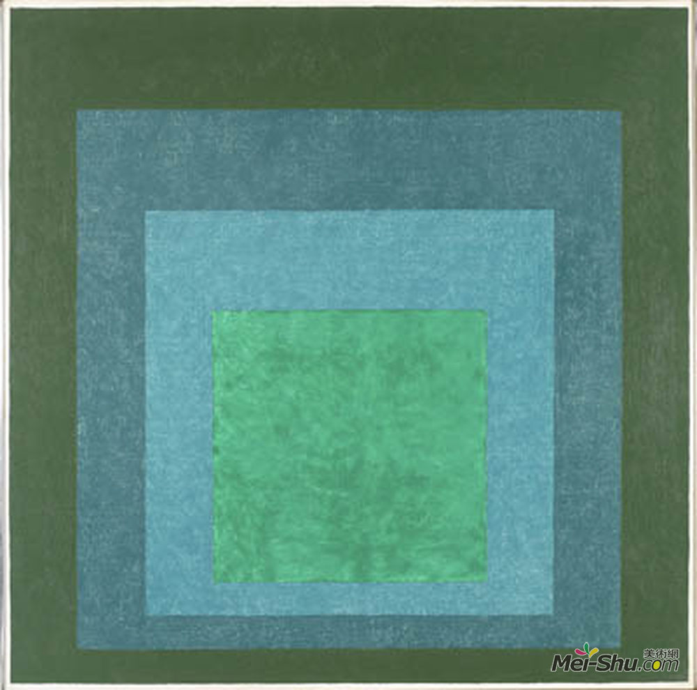 约瑟夫·亚伯斯(Josef Albers)高清作品《对广场（梯形叶）的敬意研究》